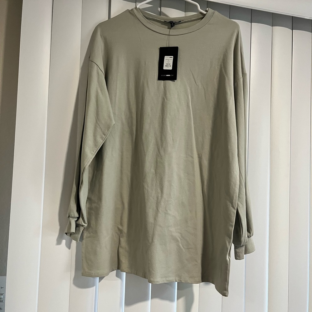Fashion Nova Sage Long Sleeve Tee